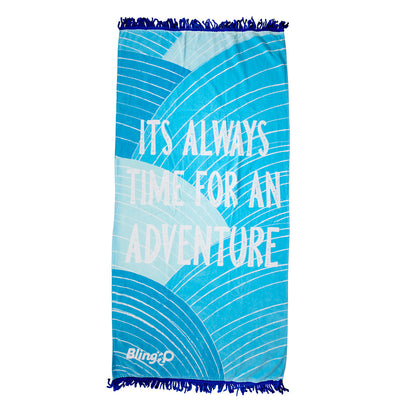 Blue Currents Kids' Beach Towel – "It's Always Time for an Adventure"