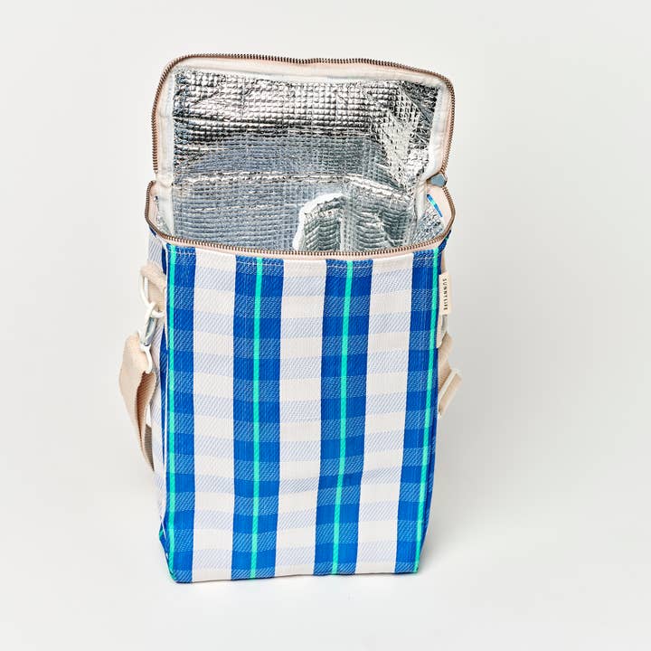 Sunnylife - Wholesale Beach Bag - Recycled Nylon Drinks Cooler Bag La Mer Blue Neon