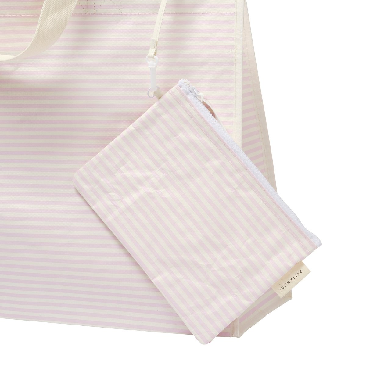 Carryall Beach Bag - Lazy Days Pink Stripe