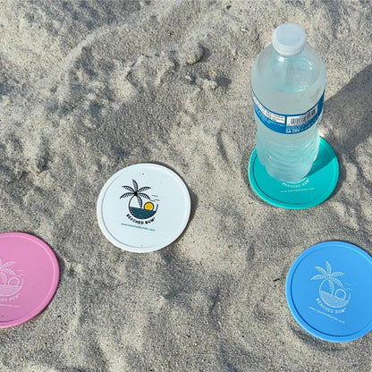 Natural Teal - Beached Bum Silicone Beach Coasters (Set of 2)