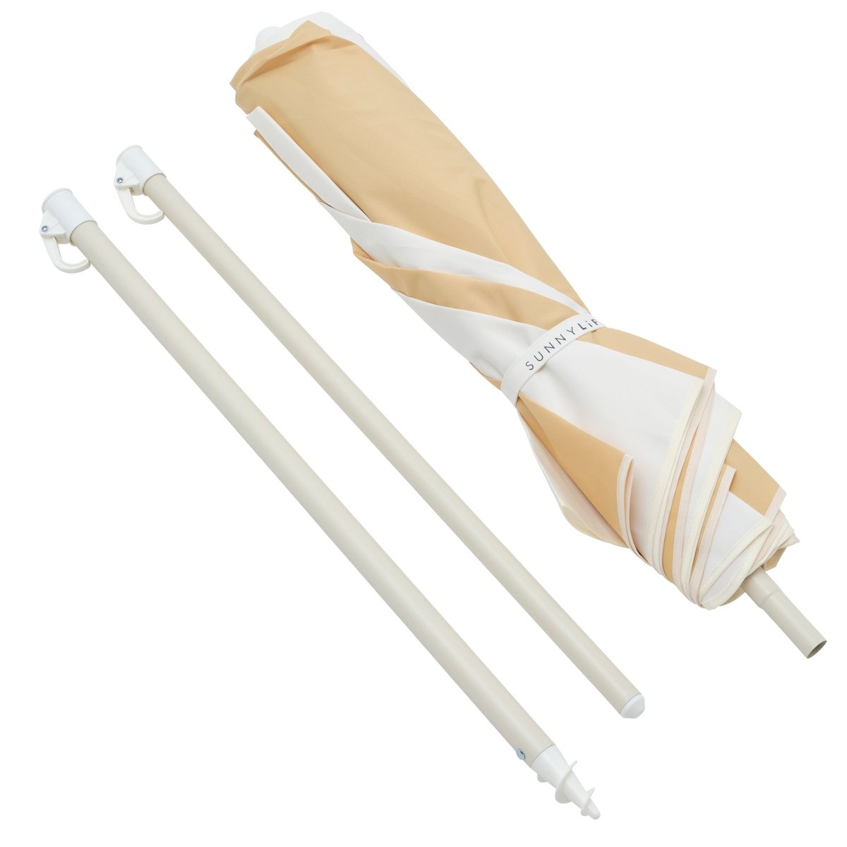 Compact Beach Umbrella - Butternut Stripe