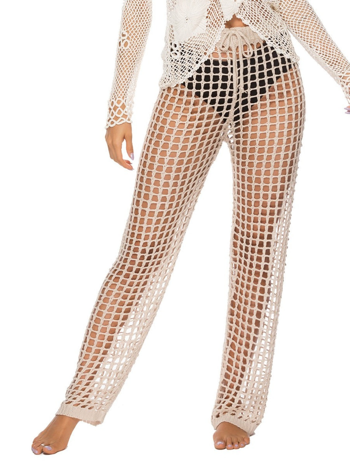 High Waist Net Coverup Pants