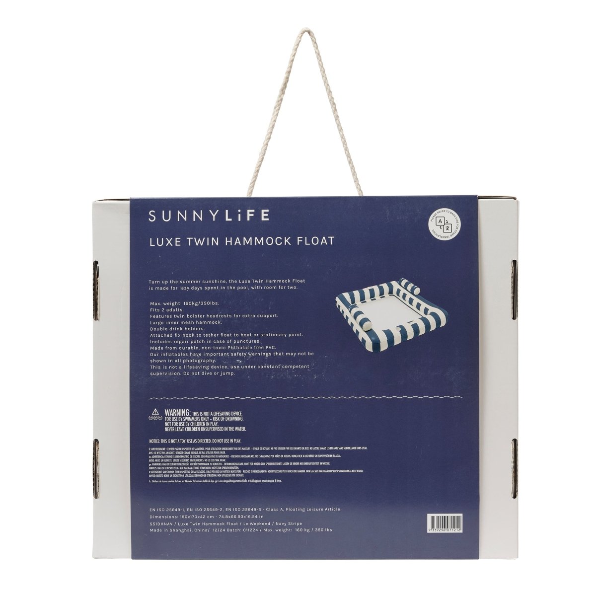 Deluxe Twin Hammock - Le Weekend Navy Stripe
