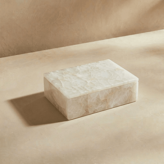 White Quartz Decorative Jewelry & Storage Box