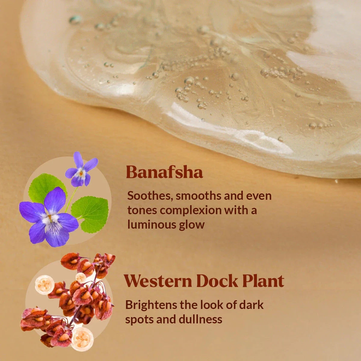 Dim N Dazzle Gel-to-Milk Skin Polish Face Serum – Even-tones and Plumps for Glassy, Polished looking skin – Enriched with Banafsha and Western Dock Plant – Best Double Serum for Polished, Plumped, Glassy-Smooth Skin
