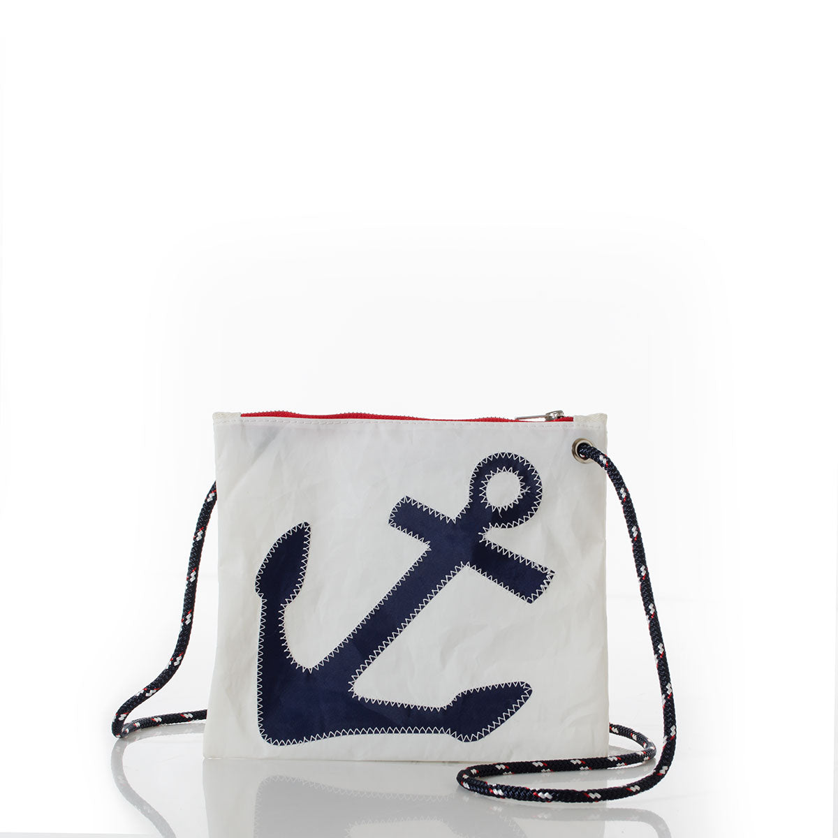 Navy Anchor Slim Crossbody Bag