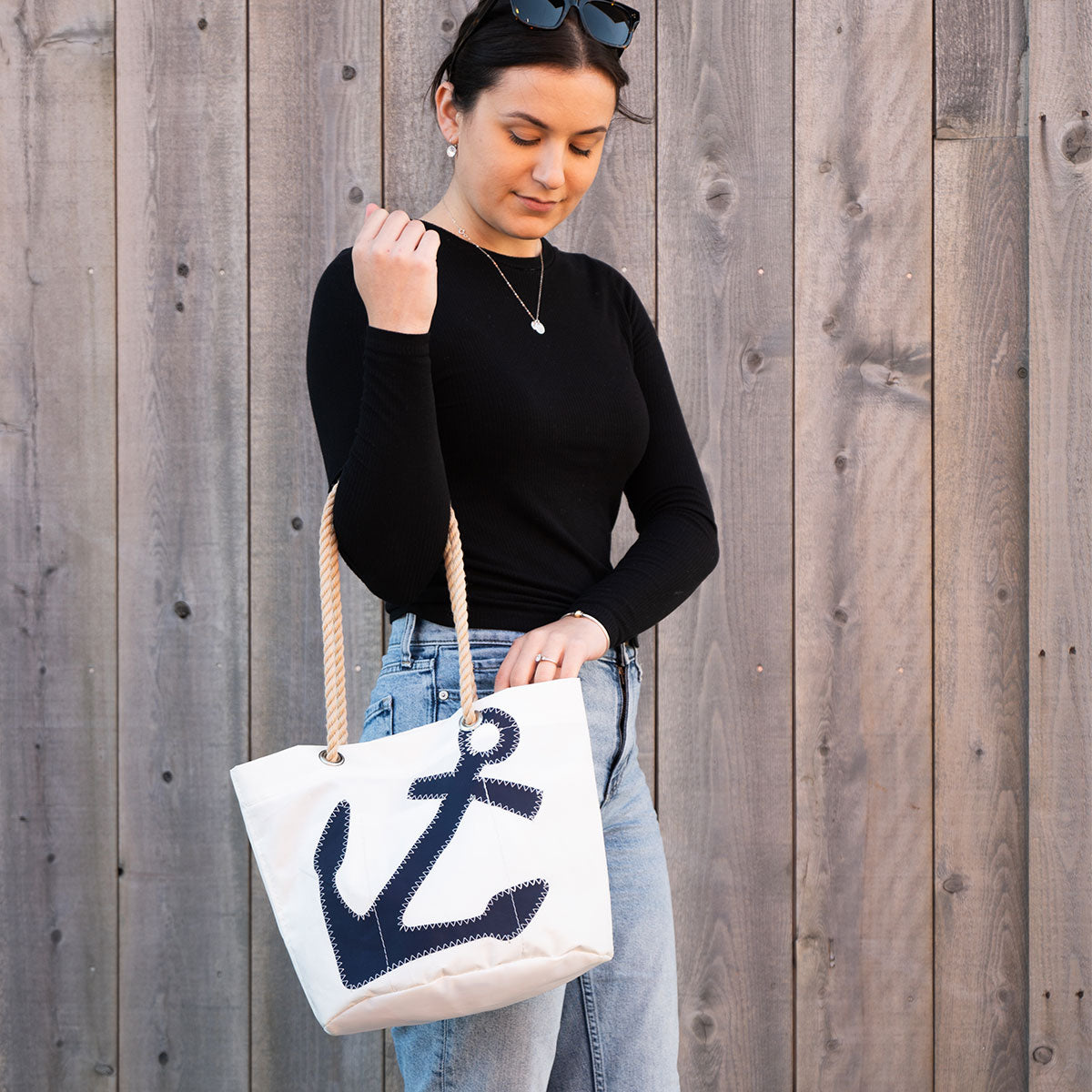 Navy Anchor Essential Handbag