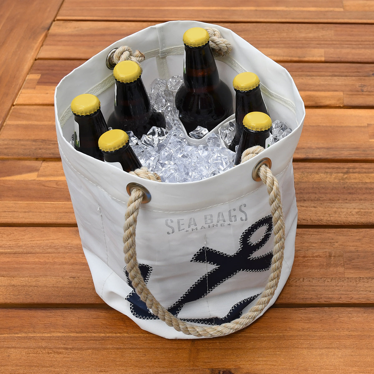 Navy Anchor Beverage Bucket Bag