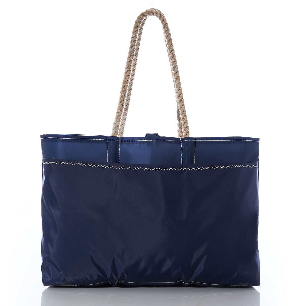 White on Navy Sand Dollar Ogunquit Beach Tote