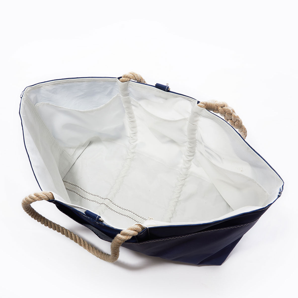 White on Navy Sand Dollar Ogunquit Beach Tote