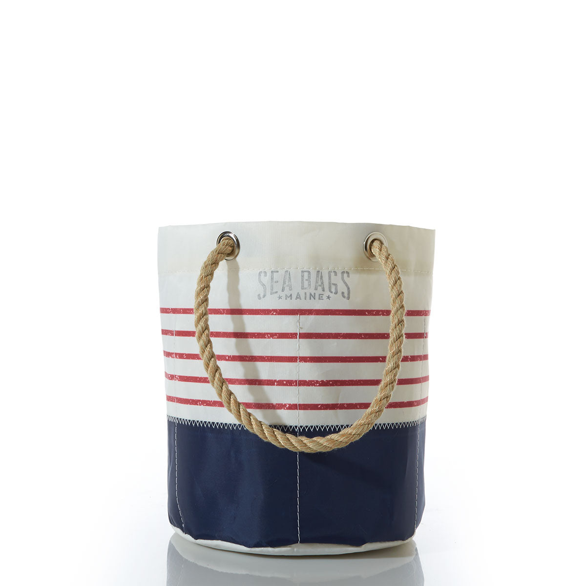 Red Mariner Stripe Beverage Bucket Bag