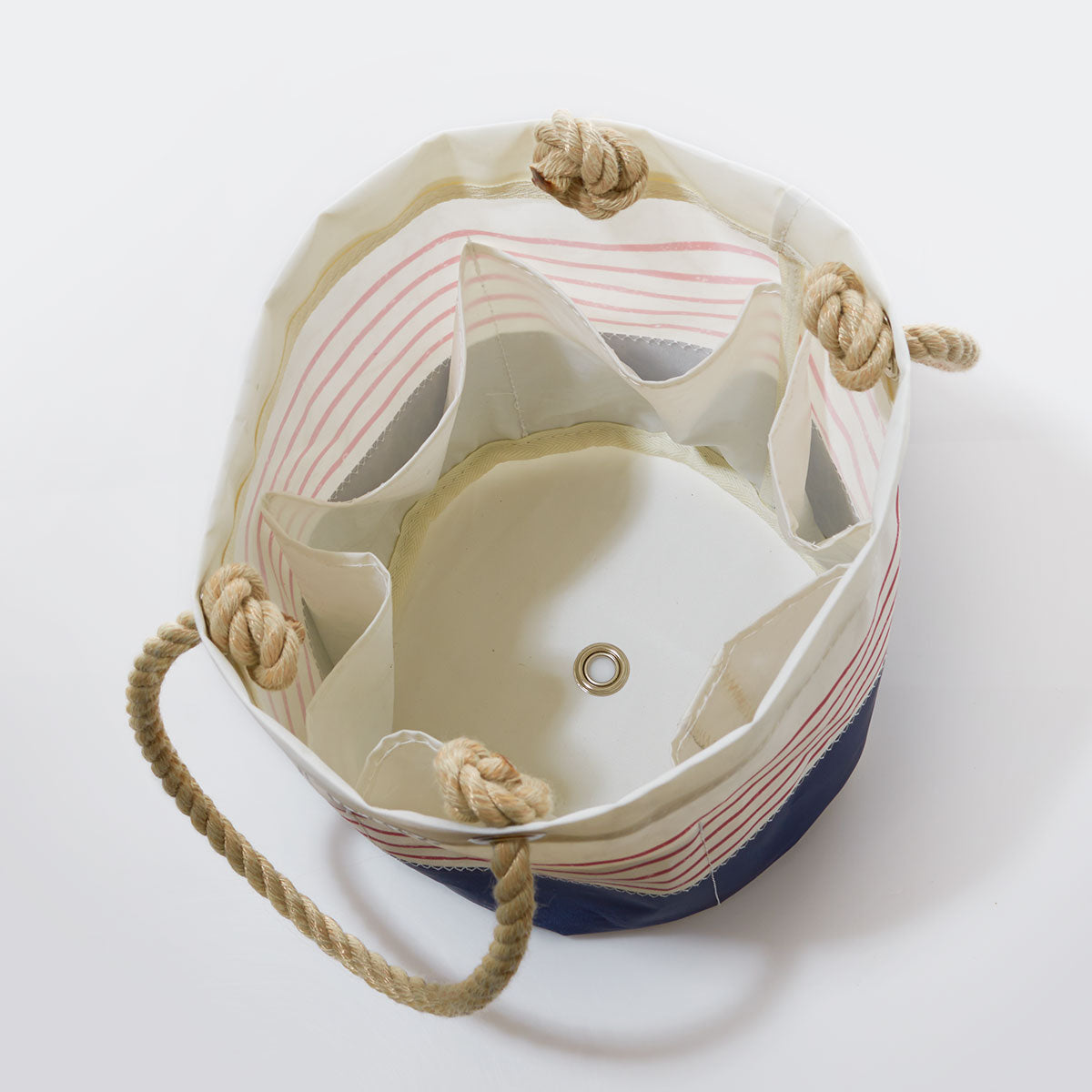 Red Mariner Stripe Beverage Bucket Bag