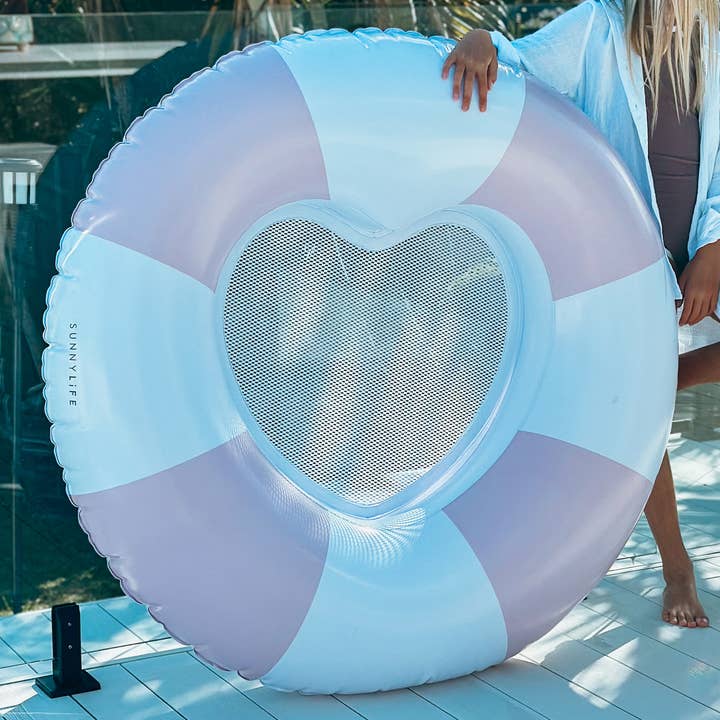 Sunnylife - Wholesale Inflatables - Luxe Tube Pool Ring Stole My Heart Pink Stripe