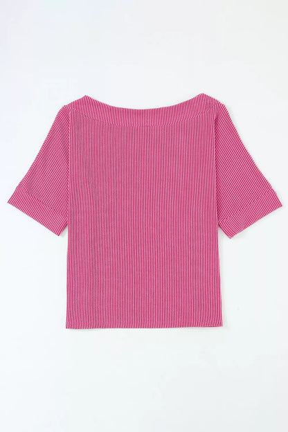Ribbed Knit Off-Shoulder Blouse