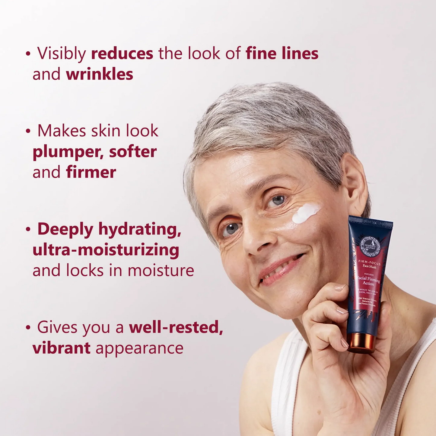 Firm-Focus Face Mask - Firms, Smooths, Hydrates, Loose, Saggy, Aging Skin - Focused Facial Firming Action with Shatavari, Bakuchi and Polylipids - Best Face Mask for Loose, Saggy Facial Skin - With Clinically Tested Ingredients