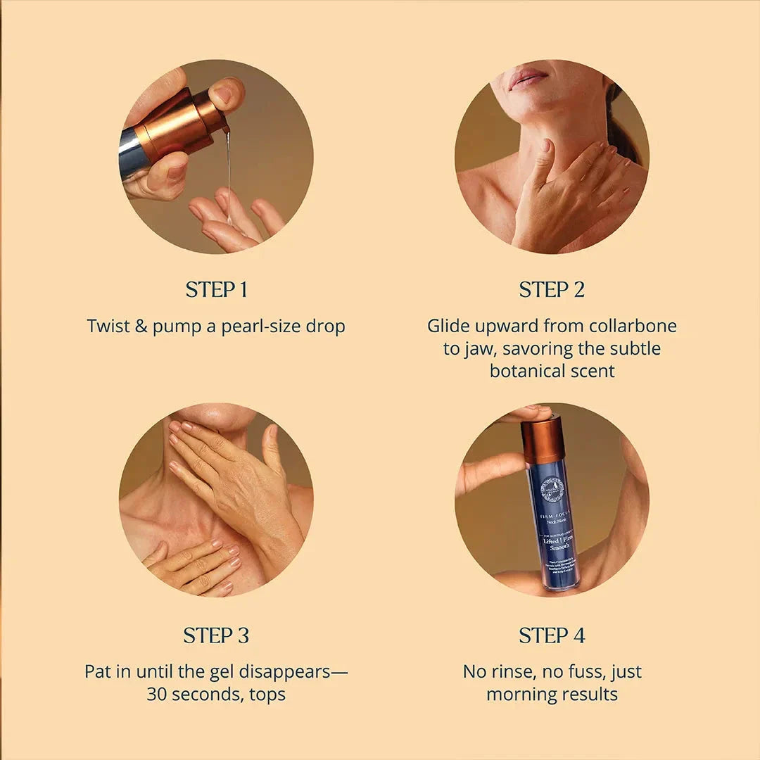 Firm-Focus Neck Mask - Lifts, Firms, Smooths the look of Loose, Saggy Skin on the Neck, Jaw, Chin & Upper Chest - Focused Neck Firming Action with Phyto-Ceramides and Water Lily - Best Firming Neck Mask
