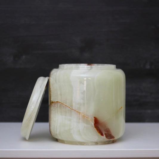 Hand-Carved Green Onyx Cremation Urn