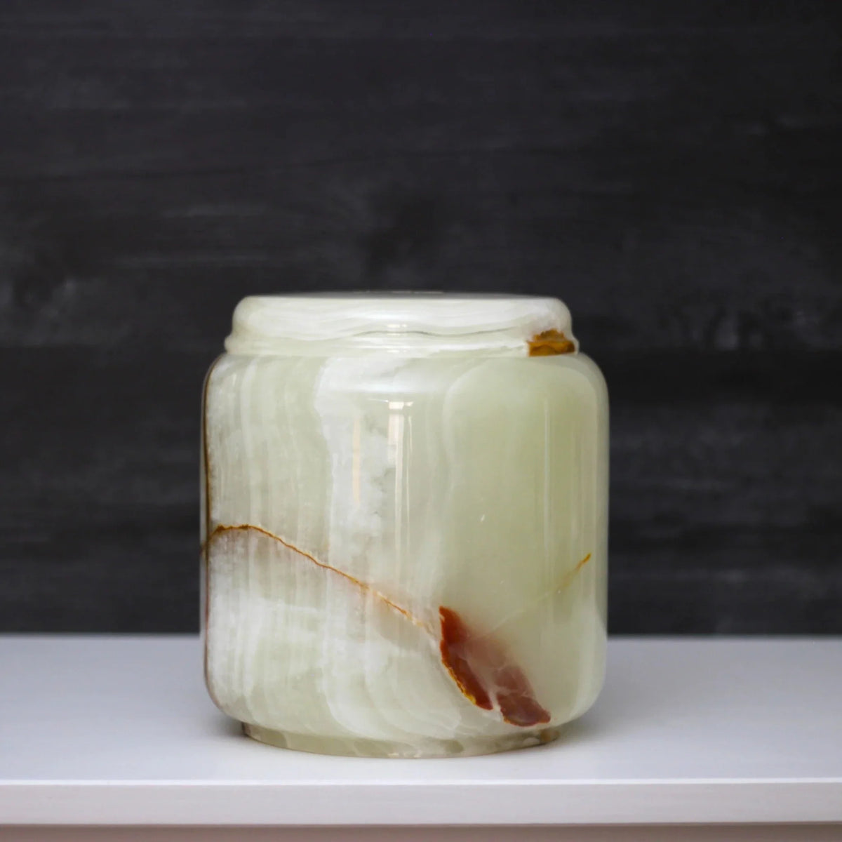 Hand-Carved Green Onyx Cremation Urn