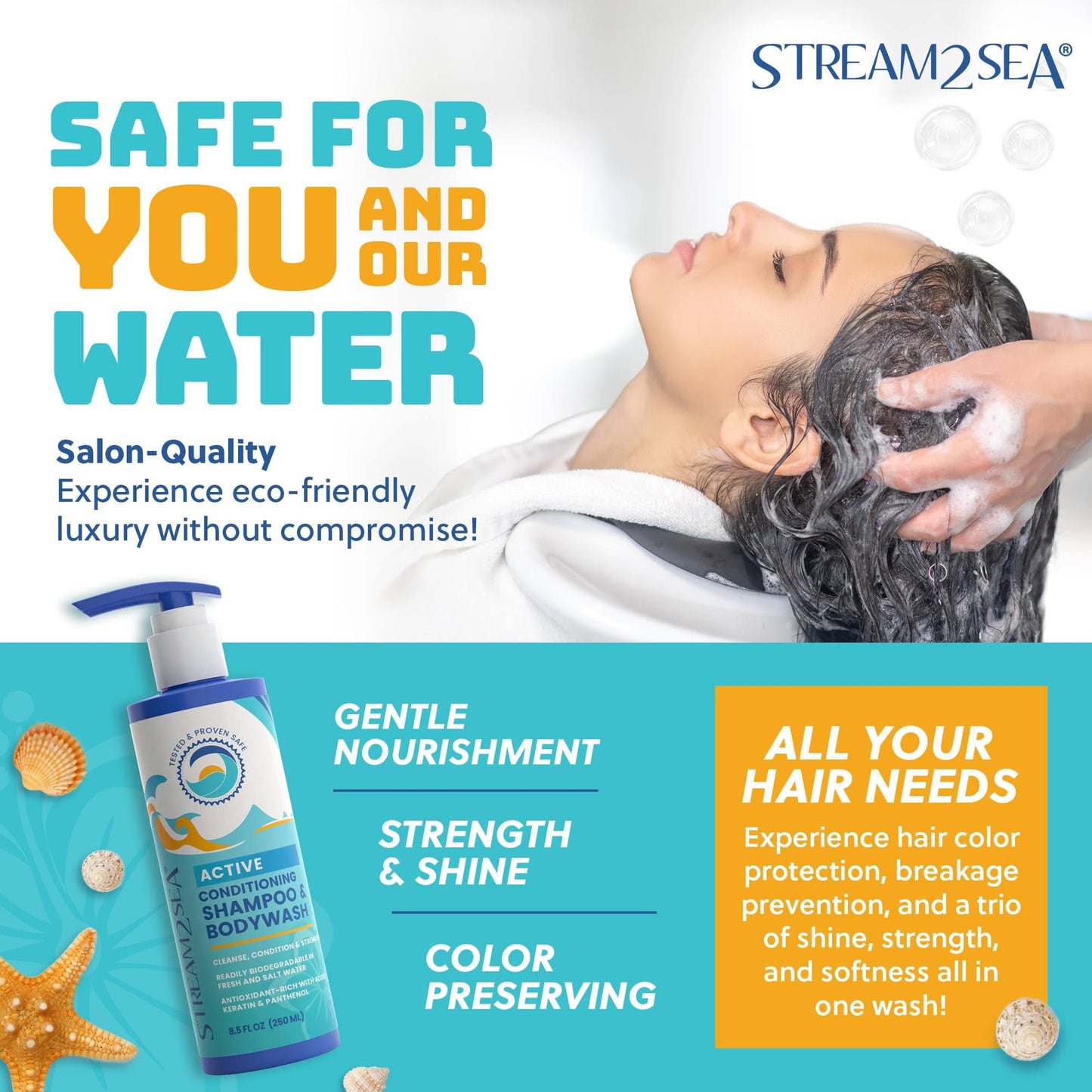 STREAM2SEA Reef-Safe Conditioning Shampoo & Body Wash