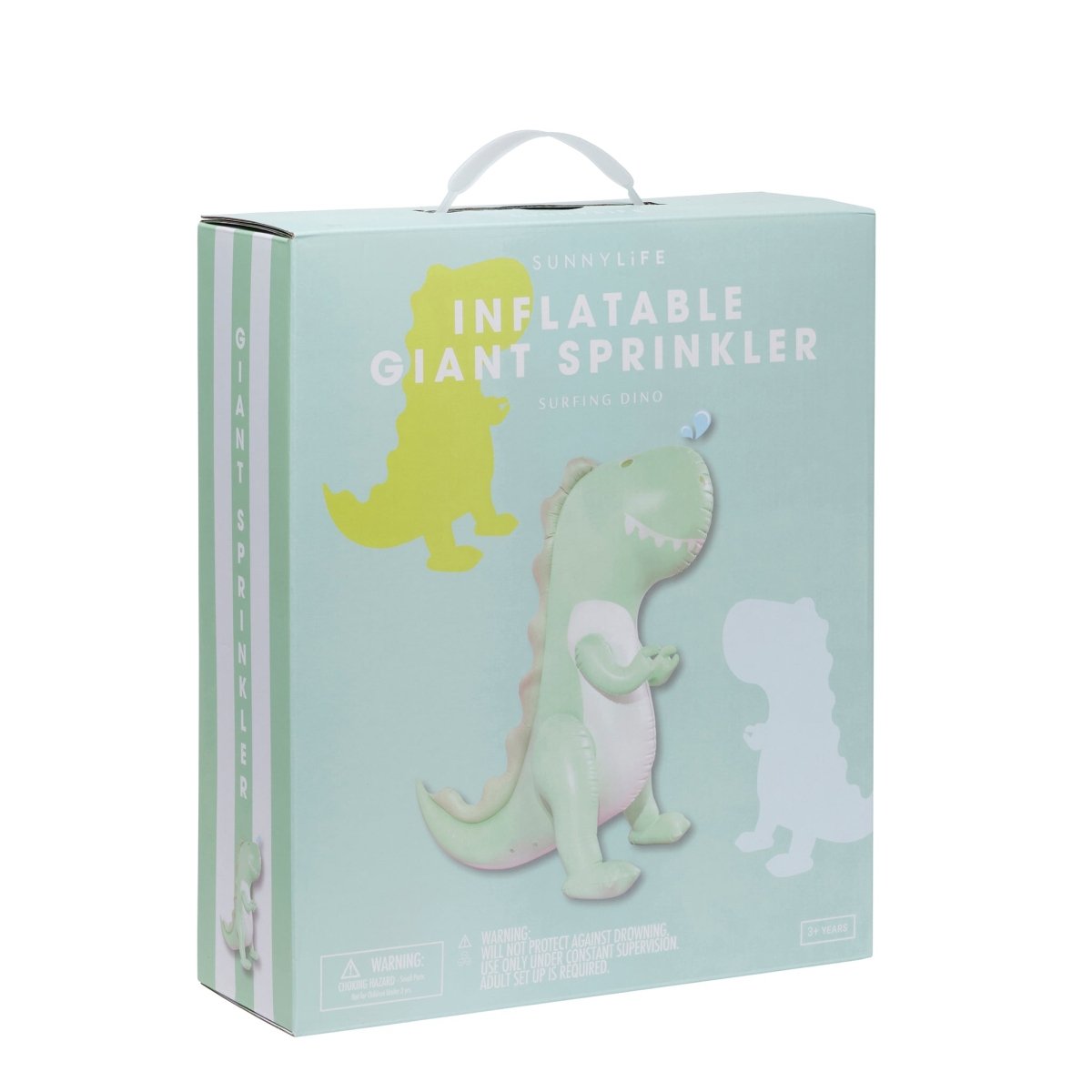 Inflatable Giant Sprinkler - Surfing Dino Green