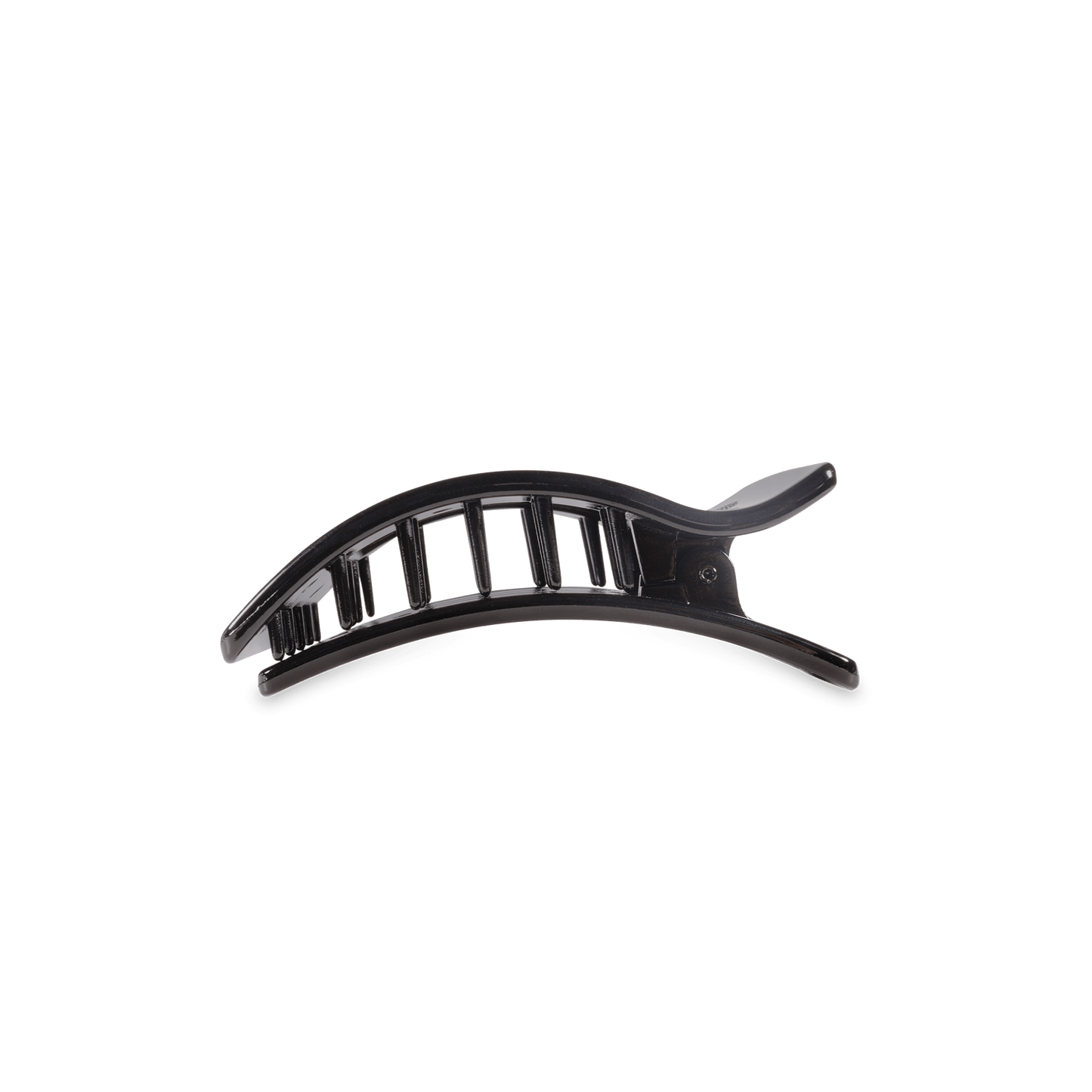 Jet Black Small Flat Rectangle Hair Clip