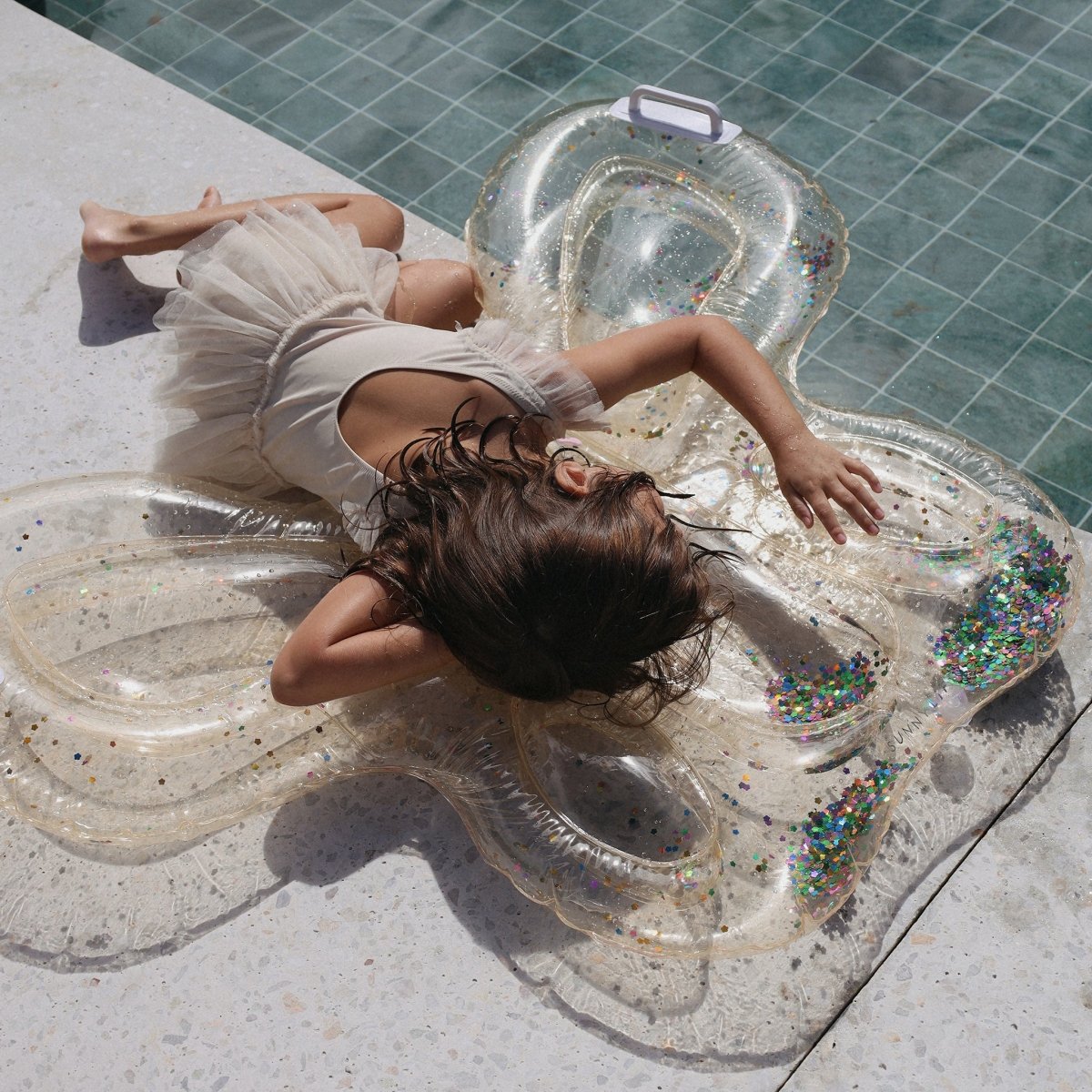 Kids Lie-On Float - Cotton Candy Glitter