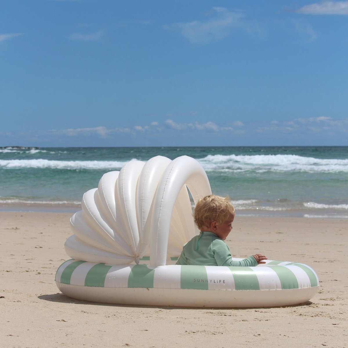 Kids Pool - Dex the Duck Green Stripe