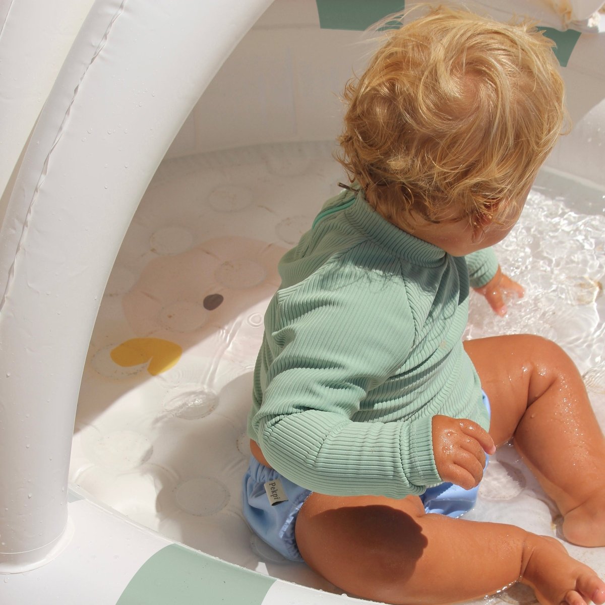 Kids Pool - Dex the Duck Green Stripe