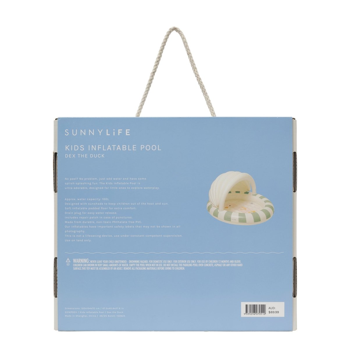 Kids Pool - Dex the Duck Green Stripe