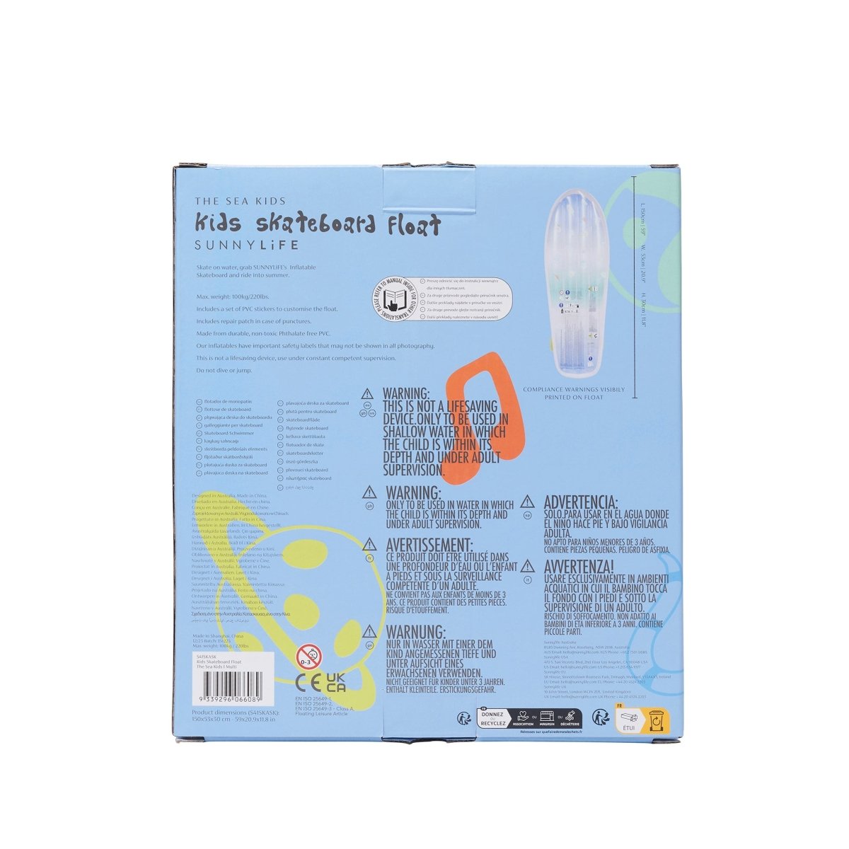 Kids Skateboard Float - Blue