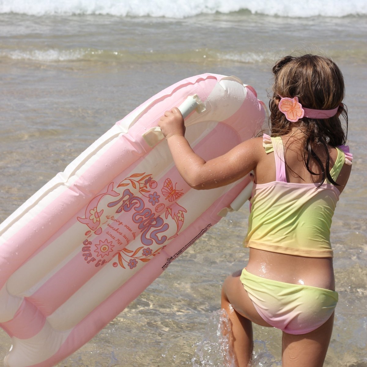 Kids Surf Mat - Dolphin Surf Co Pink Stripe
