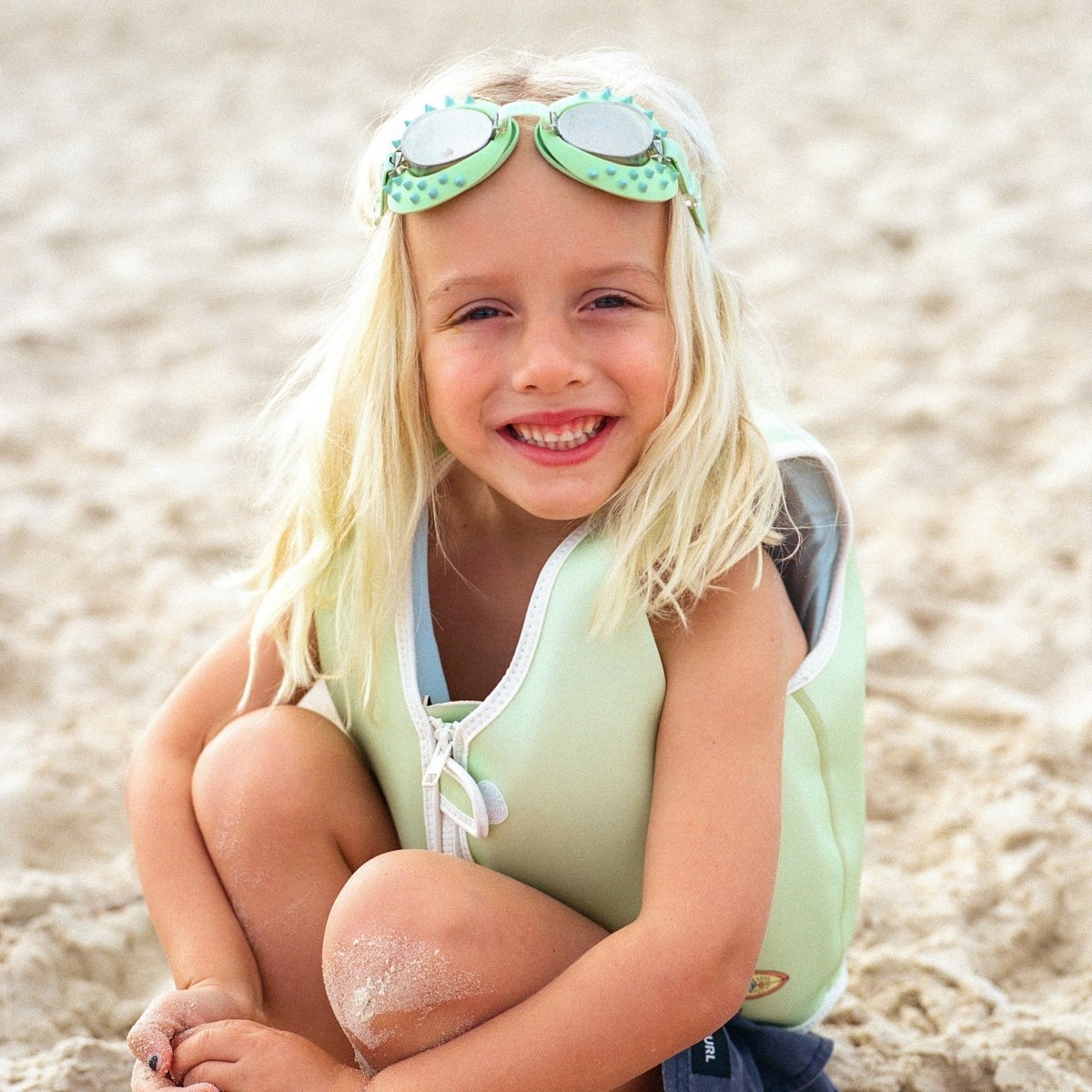 Kids Swim Goggles - Shred Turtle Green