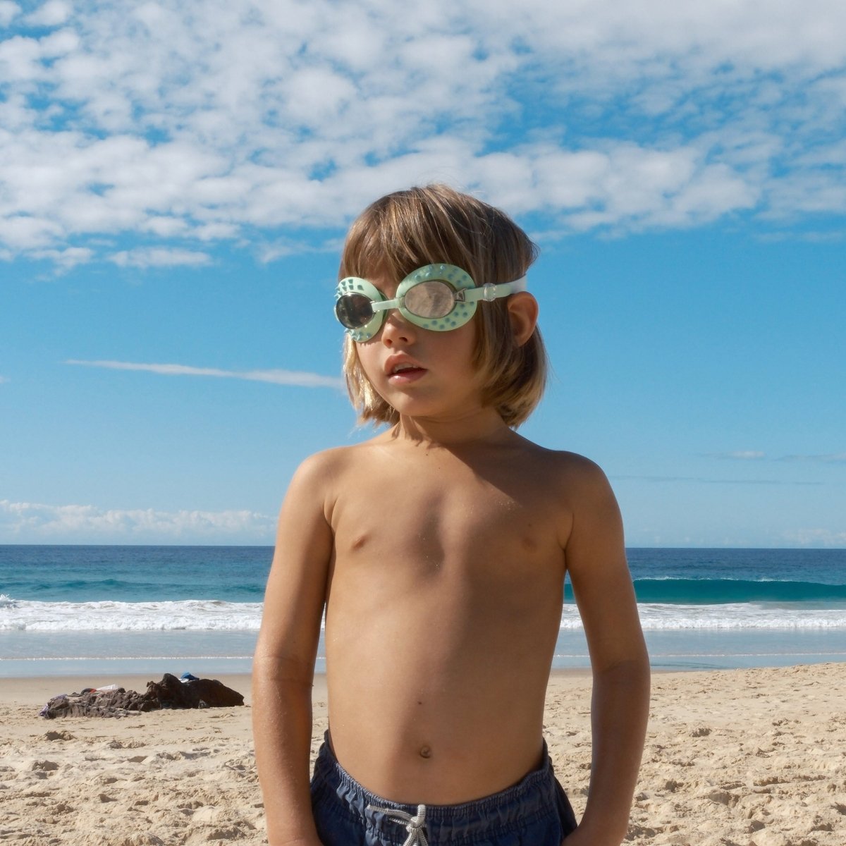 Kids Swim Goggles - Shred Turtle Green