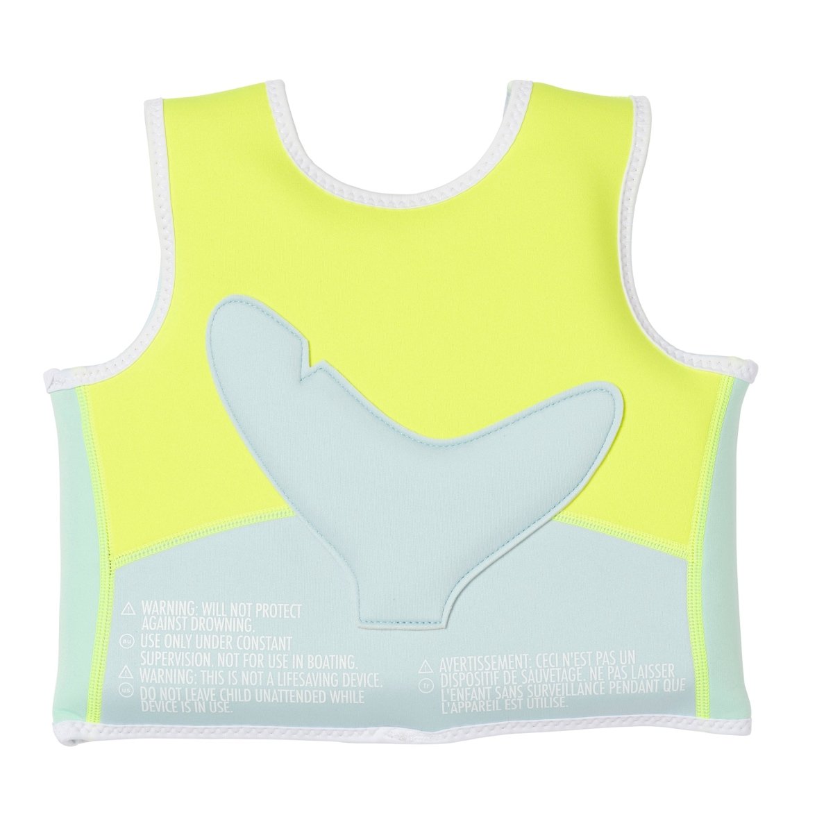 Kids Swim Vest 1-2 - Salty the Shark Neon Yellow