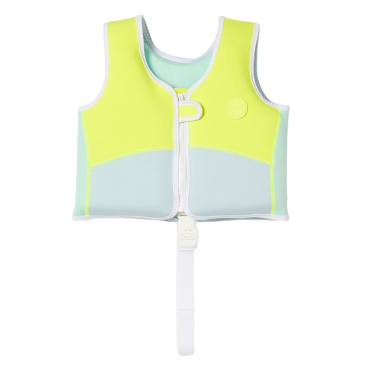 Kids Swim Vest 2-3 - Salty The Shark Neon Yellow