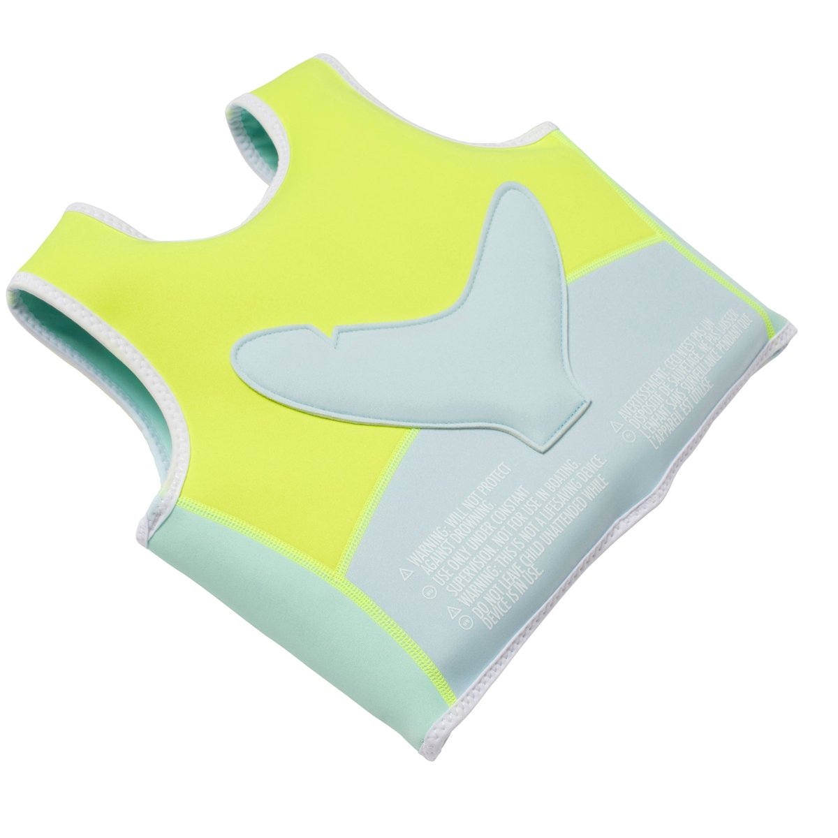 Kids Swim Vest 2-3 - Salty The Shark Neon Yellow