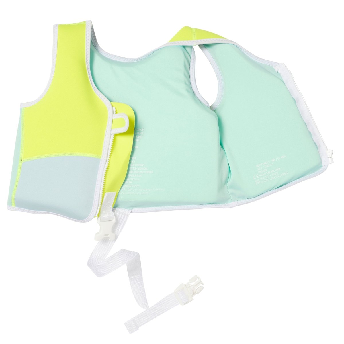 Kids Swim Vest 2-3 - Salty The Shark Neon Yellow