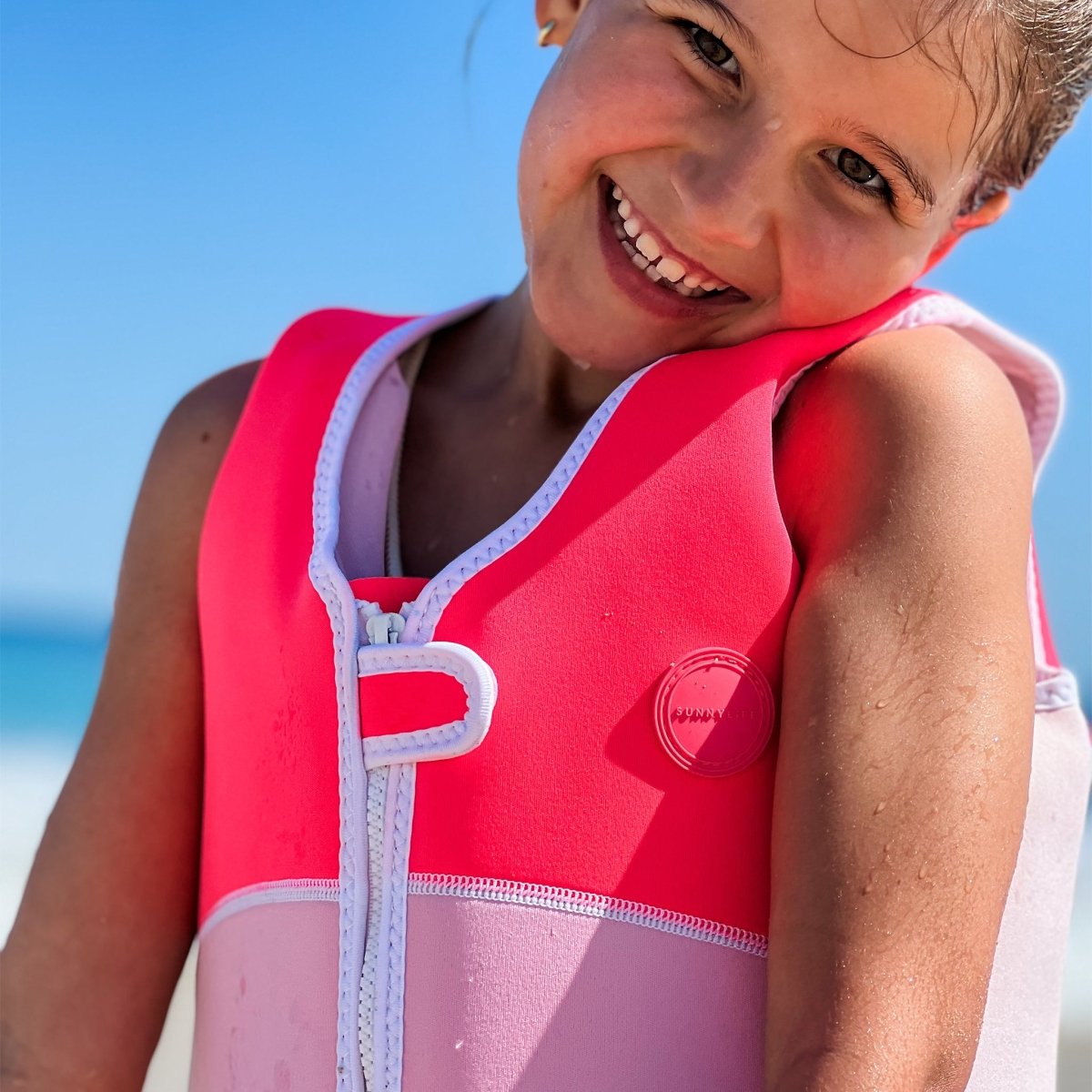 Kids Swim Vest 3-6 - Melody The Mermaid Pink