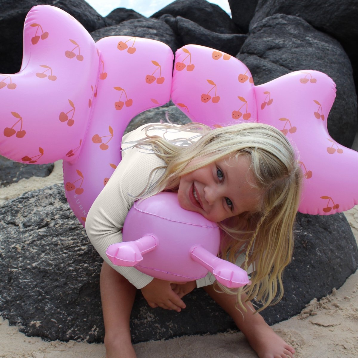 Kids Tube Pool Ring - Cotton Candy Pink