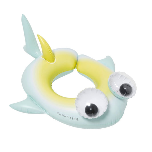 Kids Tube Pool Ring - Salty the Shark Blue