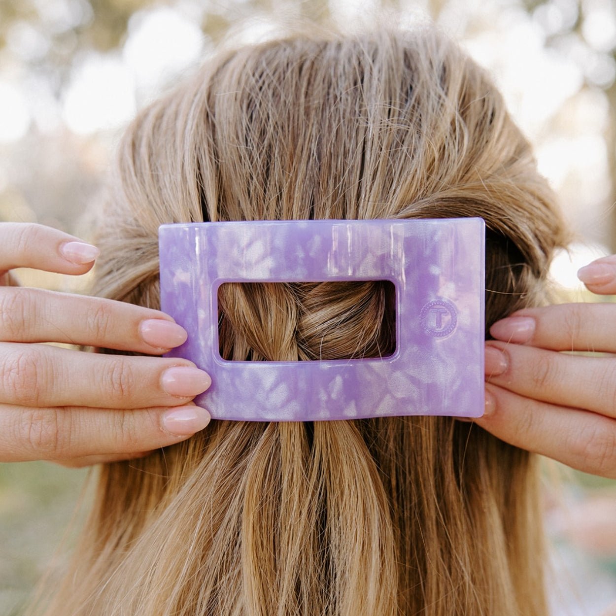 Lavender Mist Medium Flat Rectangle Hair Clip