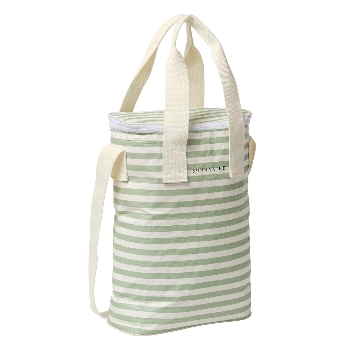 Light Cooler Drinks Bag - La Palma Sage Stripe