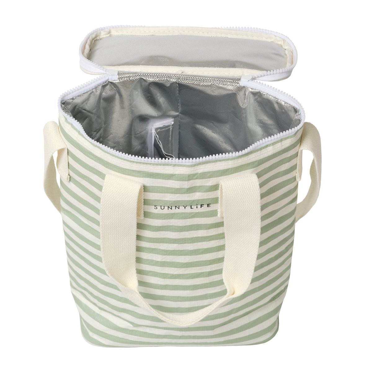 Light Cooler Drinks Bag - La Palma Sage Stripe