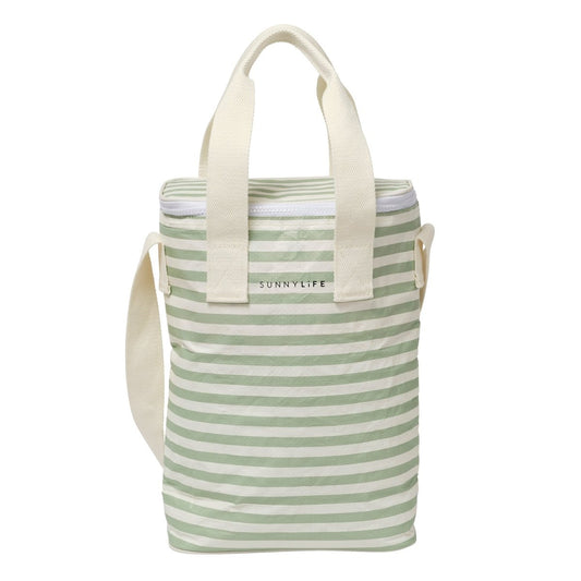 Light Cooler Drinks Bag - La Palma Sage Stripe