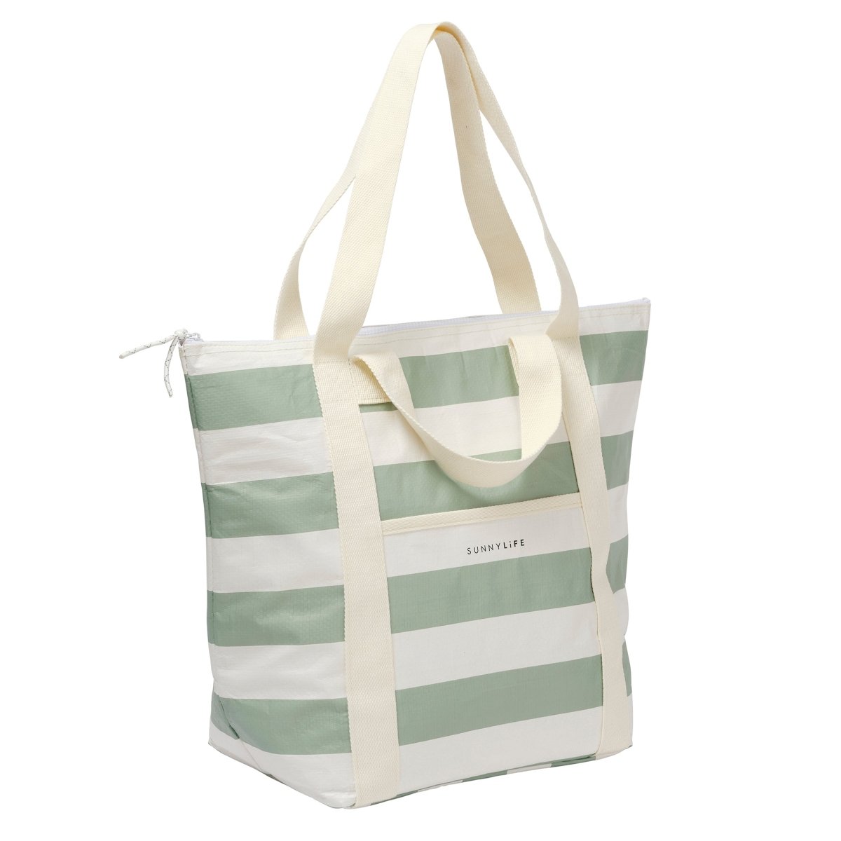 Light Cooler Tote - La Palma Sage Stripe