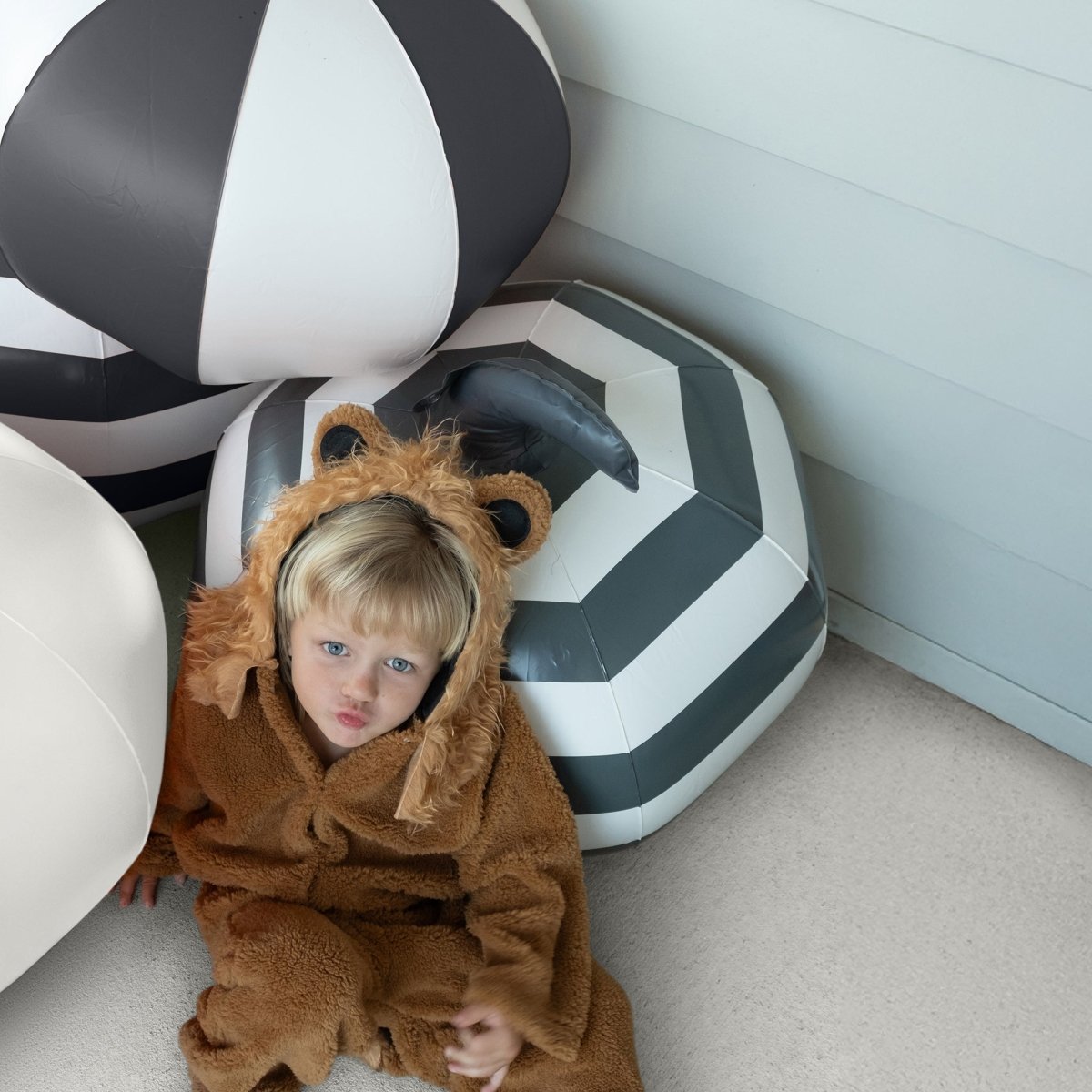 Light Up Black & White Inflatable Halloween Pumpkins Set of 3