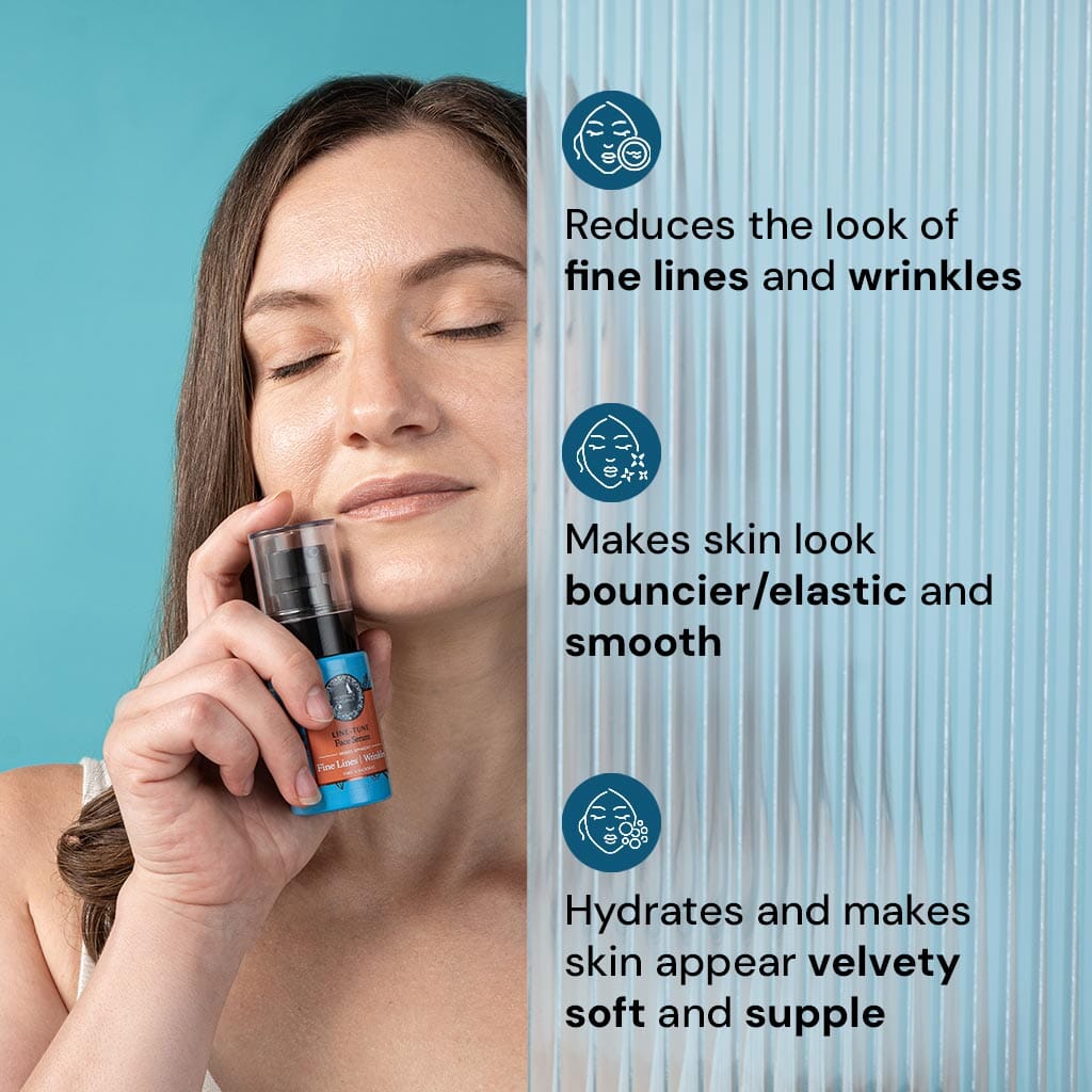 Line-Tune Face Serum – Reduces the Appearance of Fine Lines & Wrinkles – Hydrating Formula with Tamarind, Bakuchi, Arjuna, Guduchi & Peptides – Best Face Serum for Aging Skin with Fine Lines & Wrinkles – With Clinically Tested Ingredient Combinations