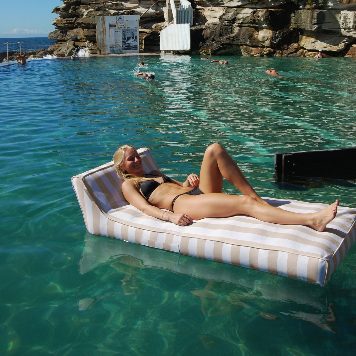 Luxe Lie-On Lounger - Oyster Stripe