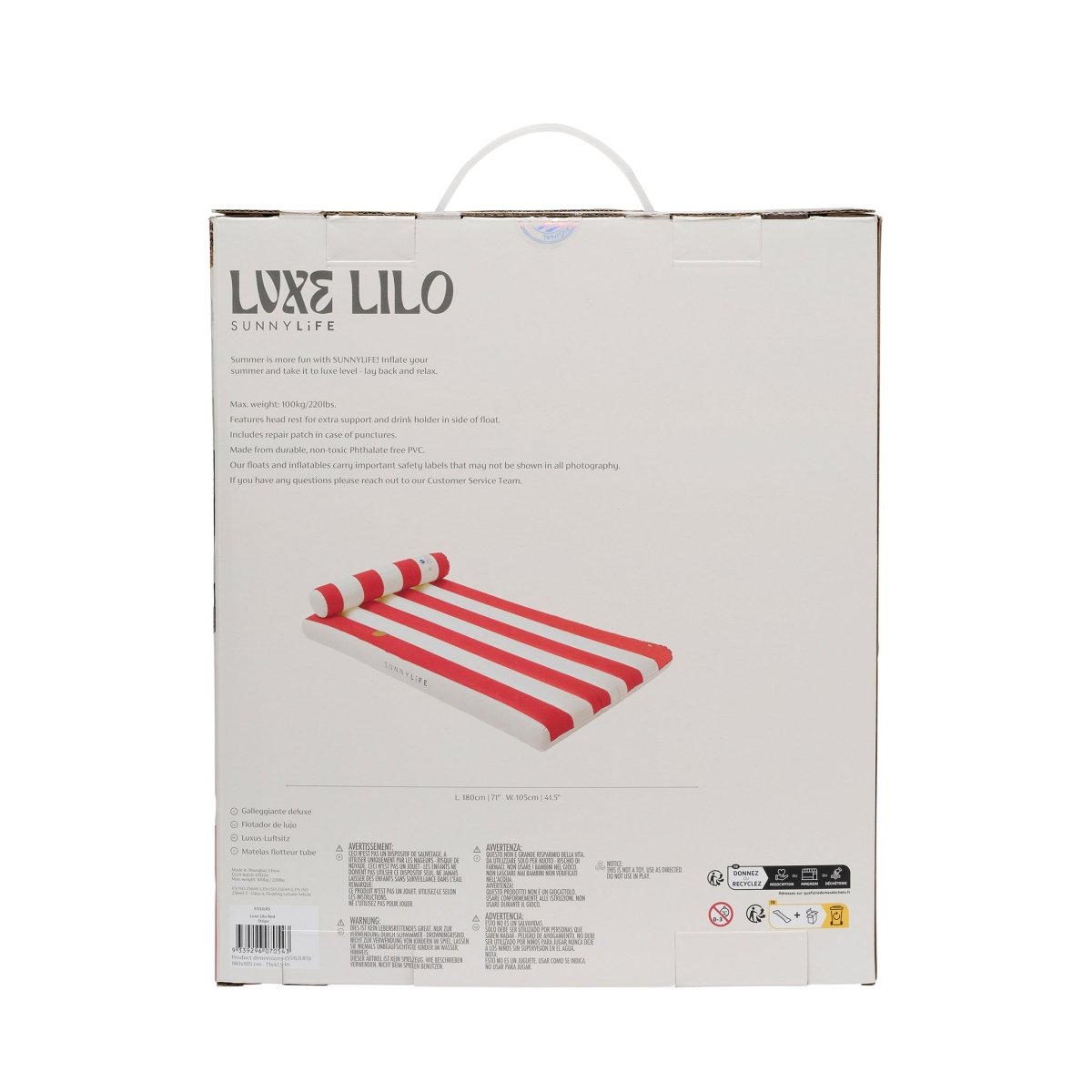 Luxe Lilo - Red Stripe