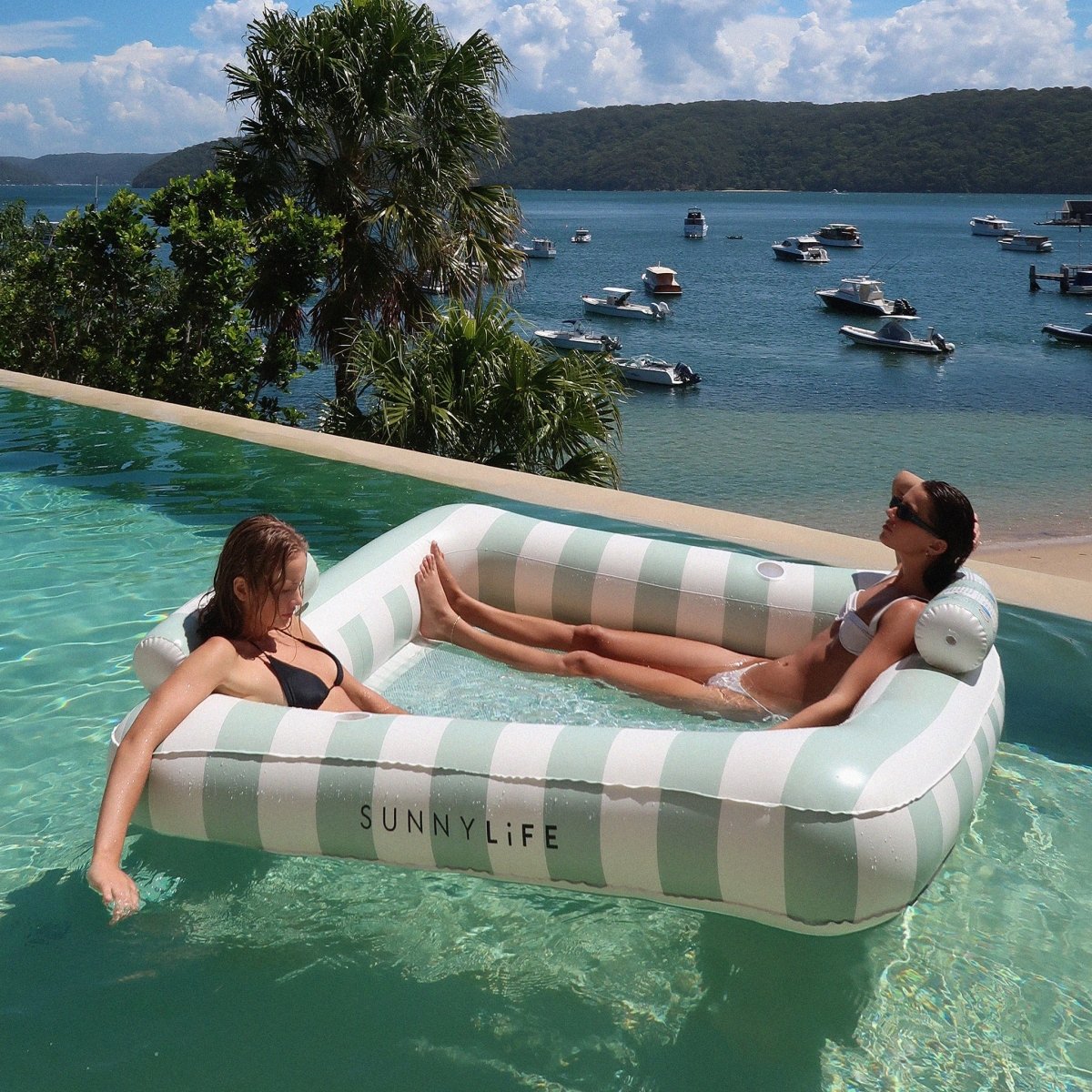 Luxe Twin Hammock Float - The Vacay Olive Stripe